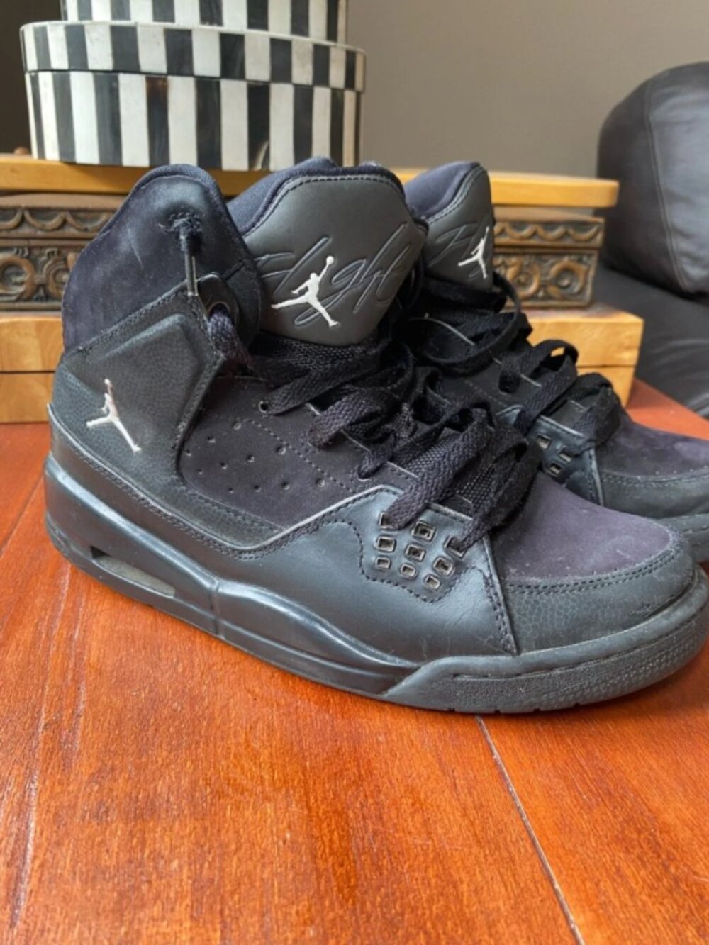 JORDAN Flights SC-1 GS 407493-004 COOL Black SNEAKERS Size 8